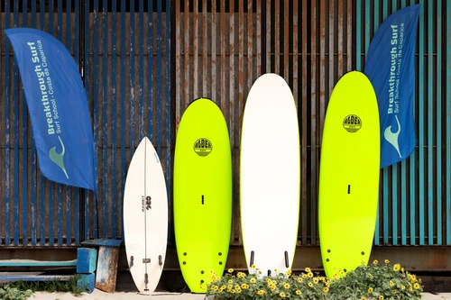 Rental Surfboard. Quality surfing equipment provided for surf lessons in Costa da Caparica.