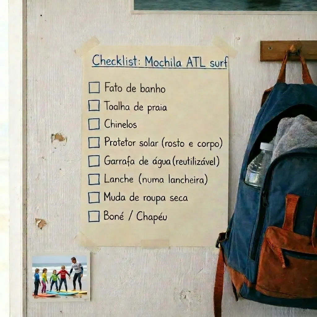 Checklist do ATL da Breakthrough Surf School na Costa da Caparica, Nova Praia