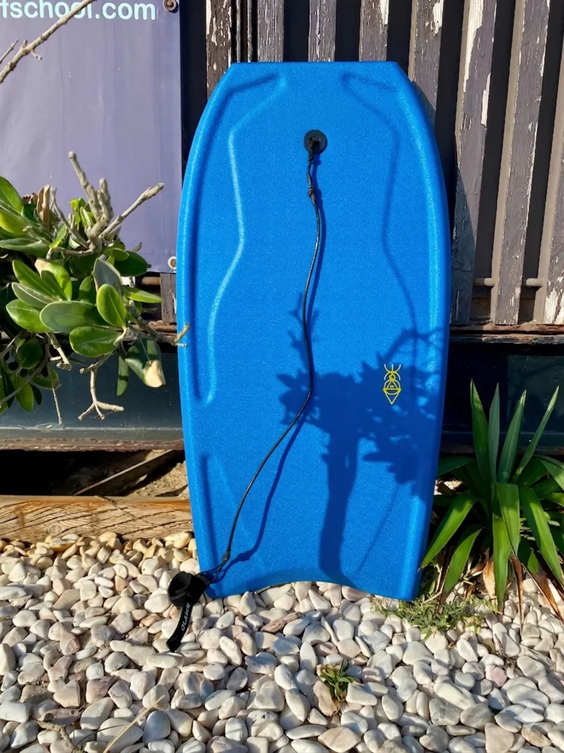 Bodyboard for surf rentals at Breakthrough Surf School in Costa da Caparica, Portugal, near Lisbon