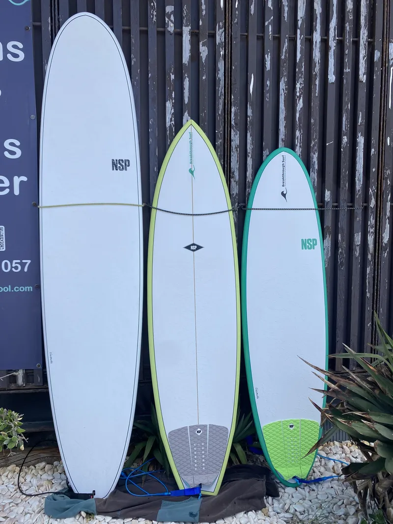 Hard-Board surfboard for surf rentals and surf lessons at Breakthrough Surf School in Costa da Caparica, Portugal, near Lisbon